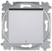 Выключатель с подсветкой без рамки ABB EPJ Levit 1-кл. серебро/дымчатый черный картинка